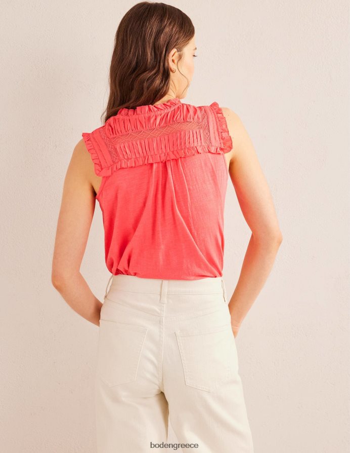 κοράλλι είδη ένδυσης πουκάμισο ζέρσεϊ με λεπτομέρεια ζυγού Boden γυναίκες 464PH81539