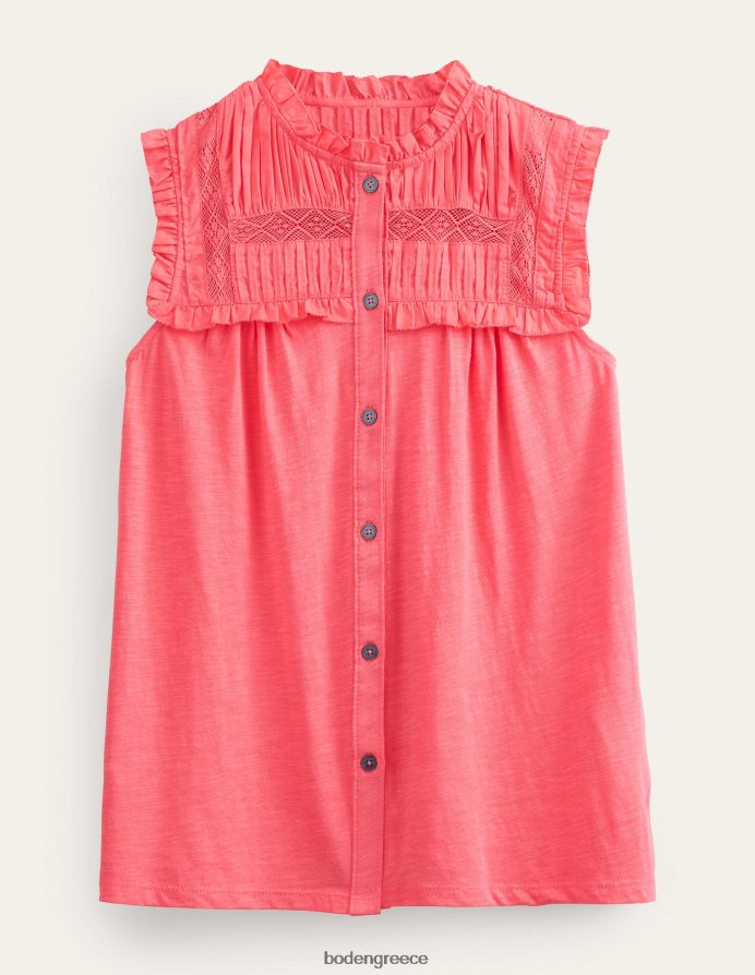 κοράλλι είδη ένδυσης πουκάμισο ζέρσεϊ με λεπτομέρεια ζυγού Boden γυναίκες 464PH81539