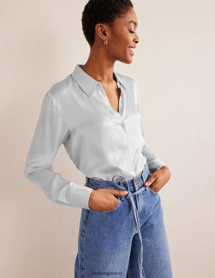 ατμοποιημένο γκρι είδη ένδυσης χαλαρό σατέν πουκάμισο Boden γυναίκες 464PH81555