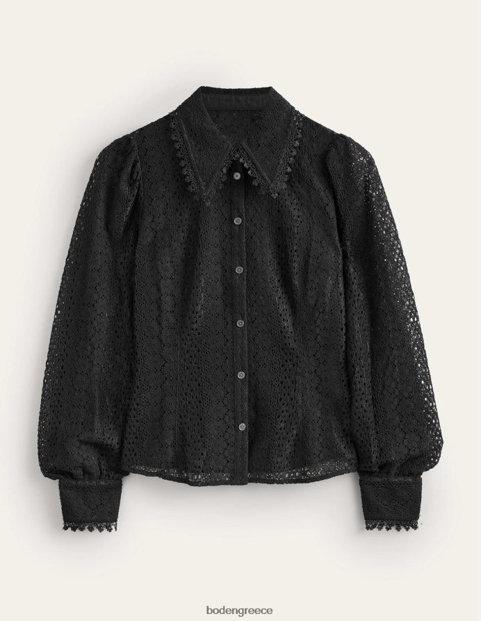 μαύρος είδη ένδυσης εφαρμοστό πουκάμισο δαντέλα Boden γυναίκες 464PH81728