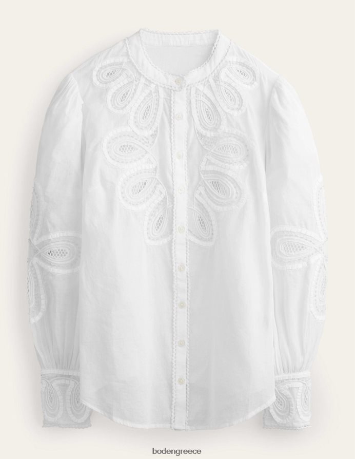 άσπρο είδη ένδυσης κεντητό πουκάμισο Boden γυναίκες 464PH81782