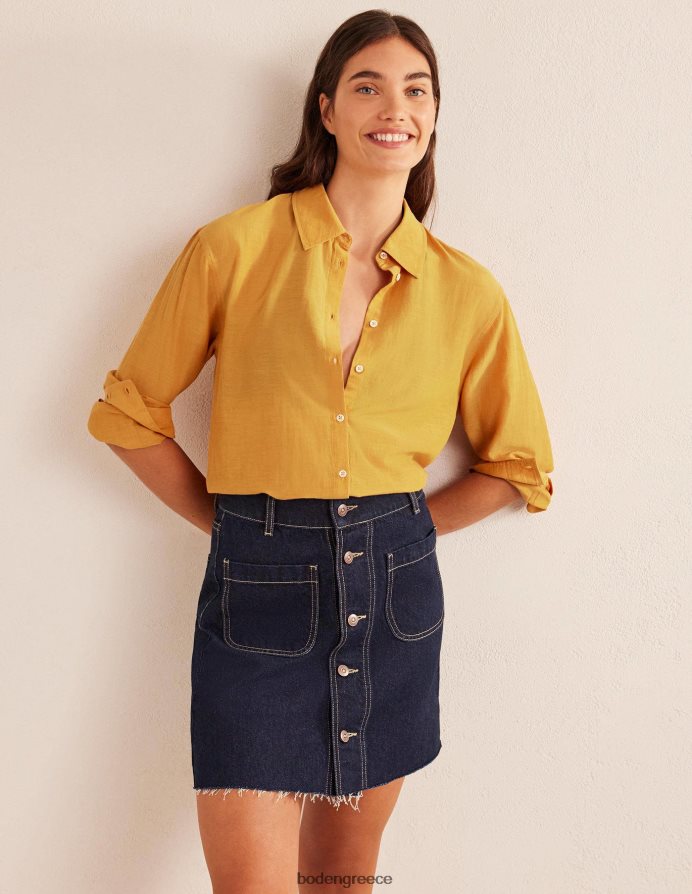 συγκομιδή χρυσού είδη ένδυσης πουκάμισο για διακοπές Boden γυναίκες 464PH81801