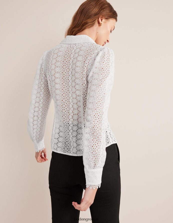 άσπρο είδη ένδυσης εφαρμοστό πουκάμισο δαντέλα Boden γυναίκες 464PH81816