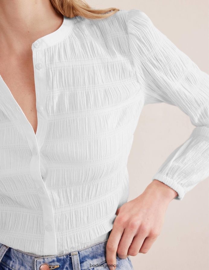 άσπρο είδη ένδυσης εφαρμοστό πουκάμισο με υφή Boden γυναίκες 464PH81835