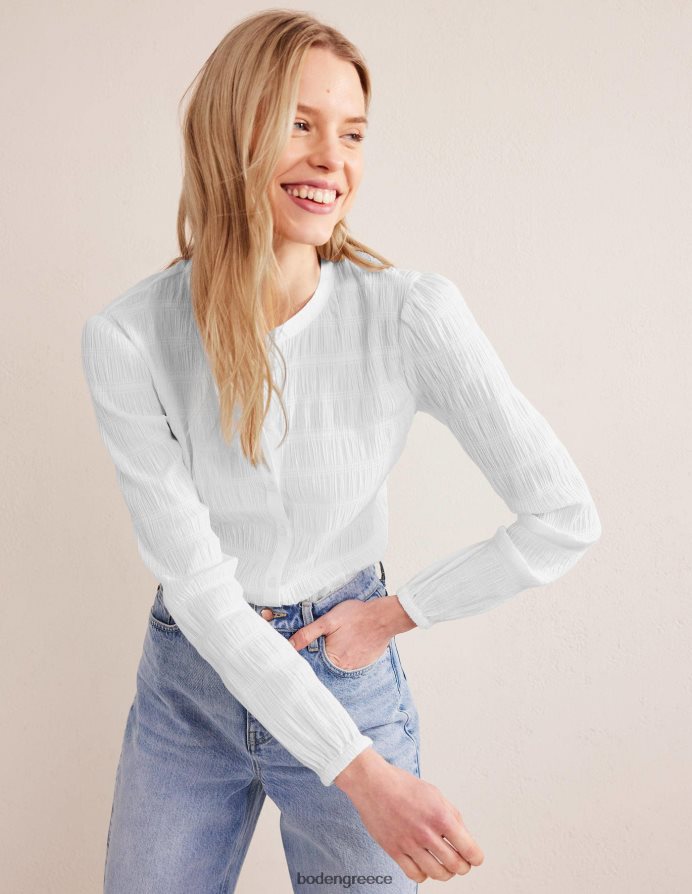 άσπρο είδη ένδυσης εφαρμοστό πουκάμισο με υφή Boden γυναίκες 464PH81835