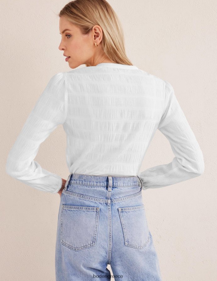 άσπρο είδη ένδυσης εφαρμοστό πουκάμισο με υφή Boden γυναίκες 464PH81835