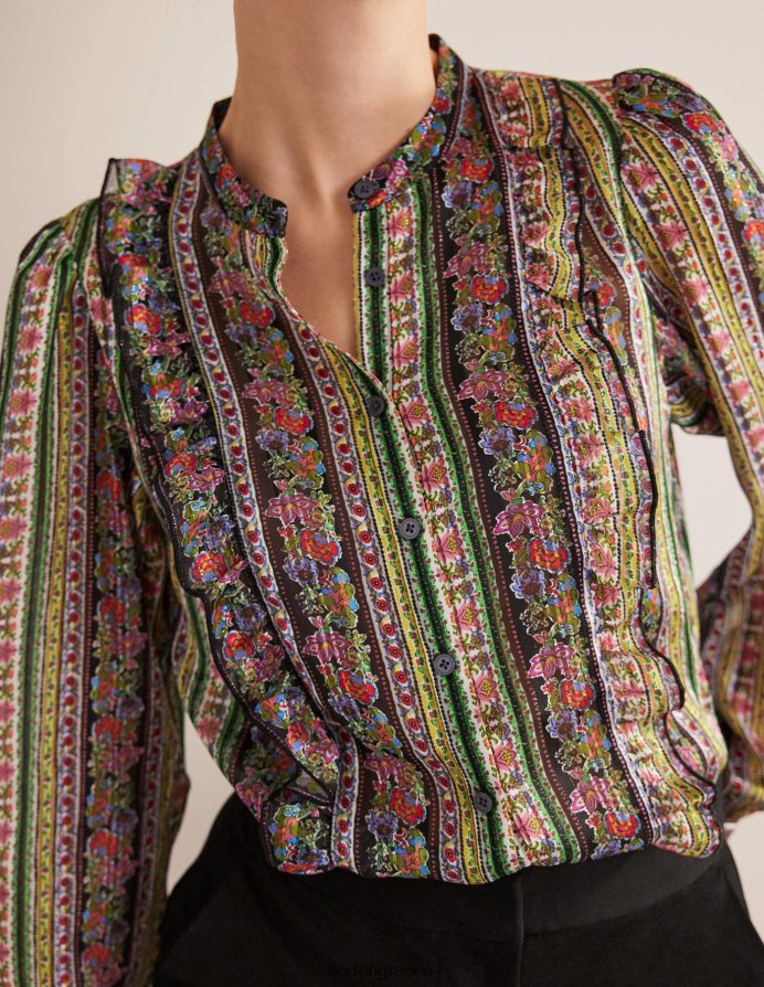 πολύ & γαρύφαλλο άνθιση είδη ένδυσης πουκάμισο με στάμπα βολάν Boden γυναίκες 464PH81858