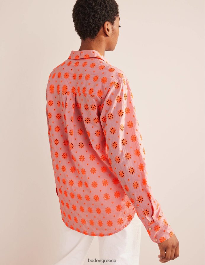 καρπούζι μπουνιά είδη ένδυσης νέο χαλαρό βαμβακερό πουκάμισο Boden γυναίκες 464PH82115