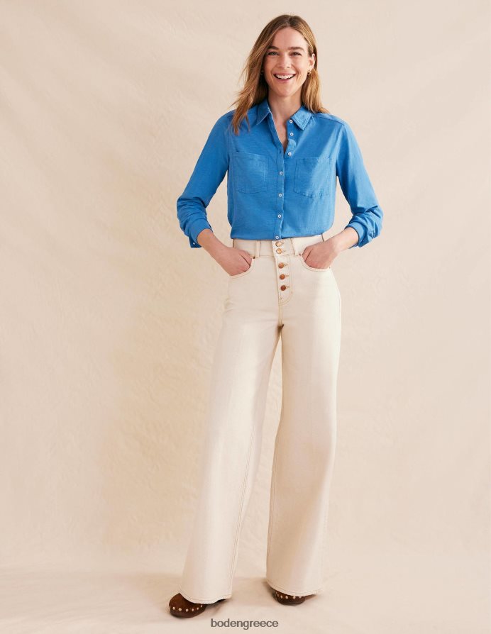 μπλε πορσελάνη είδη ένδυσης βαμβακερό πουκάμισο ζέρσεϊ Boden γυναίκες 464PH82186