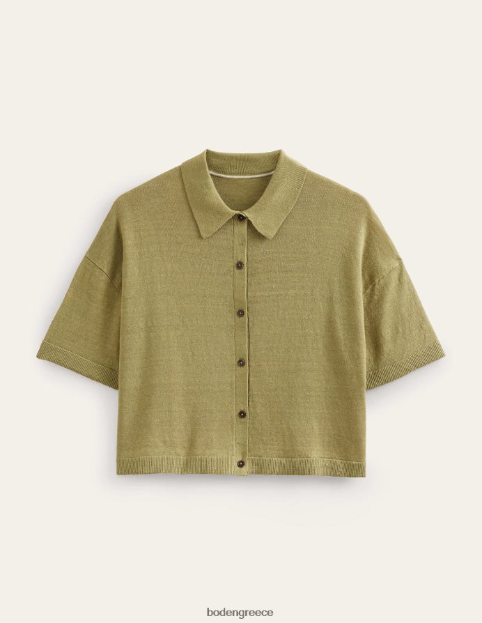 ποταμός καλάμι είδη ένδυσης λινό πλεκτό πουκάμισο με γιακά Boden γυναίκες 464PH82240