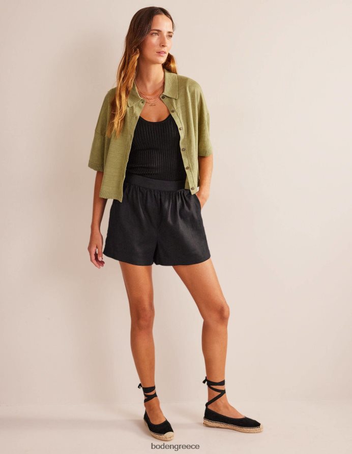 ποταμός καλάμι είδη ένδυσης λινό πλεκτό πουκάμισο με γιακά Boden γυναίκες 464PH82240