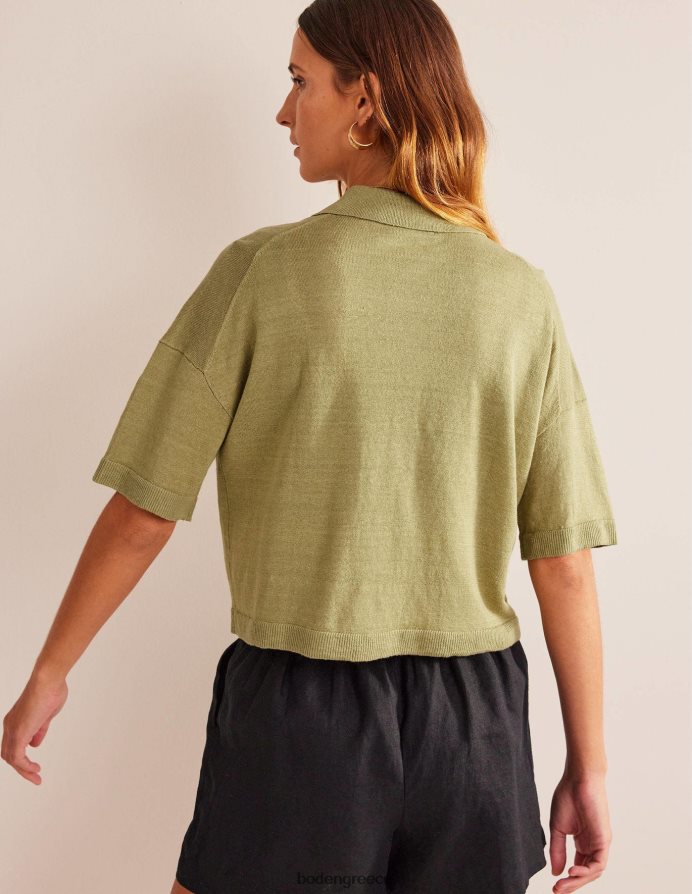 ποταμός καλάμι είδη ένδυσης λινό πλεκτό πουκάμισο με γιακά Boden γυναίκες 464PH82240