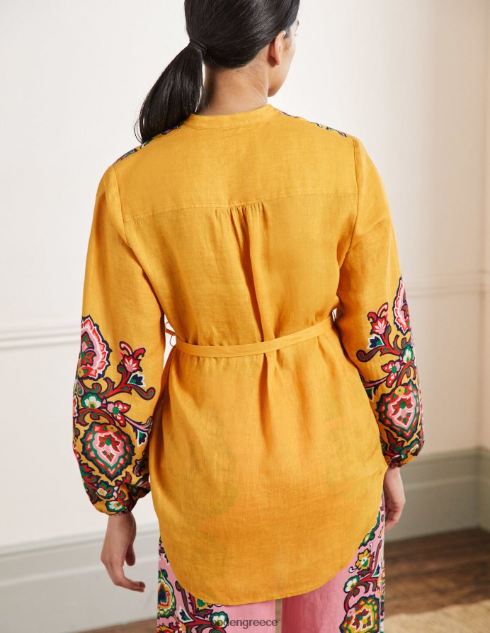 κηρήθρα & διακοσμητικά άνθη είδη ένδυσης ροζ λινό πουκάμισο Boden γυναίκες 464PH82400