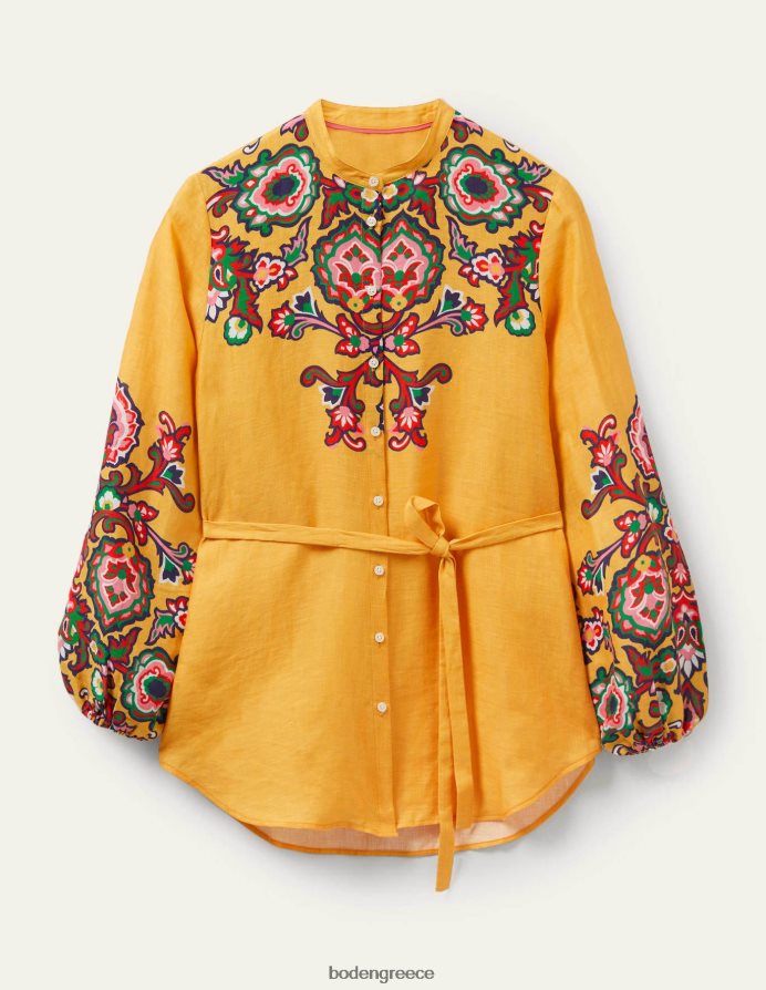 κηρήθρα & διακοσμητικά άνθη είδη ένδυσης ροζ λινό πουκάμισο Boden γυναίκες 464PH82400