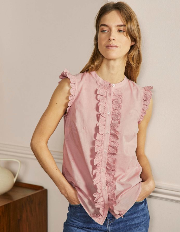 μιλκσέικ είδη ένδυσης αμάνικο κεντημένο πουκάμισο Boden γυναίκες 464PH82424