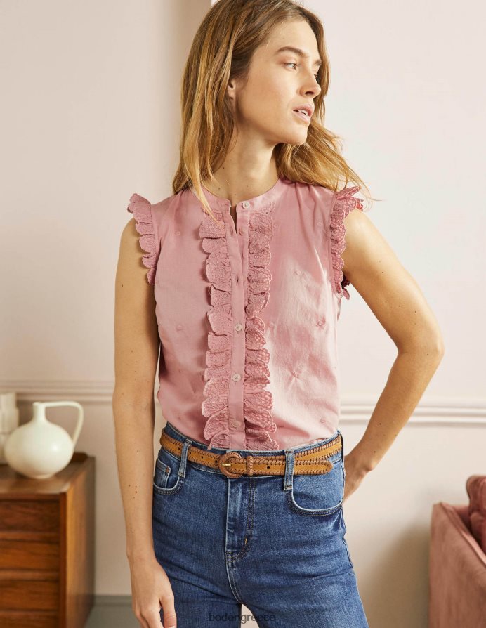 μιλκσέικ είδη ένδυσης αμάνικο κεντημένο πουκάμισο Boden γυναίκες 464PH82424