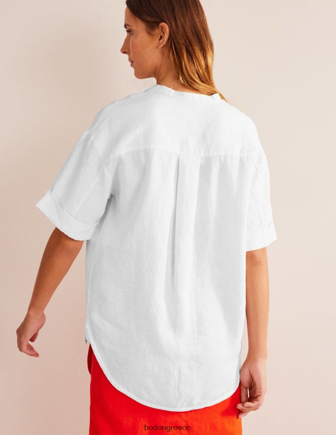 άσπρο είδη ένδυσης λινό πουκάμισο με μανίκια κιμονό Boden γυναίκες 464PH82497