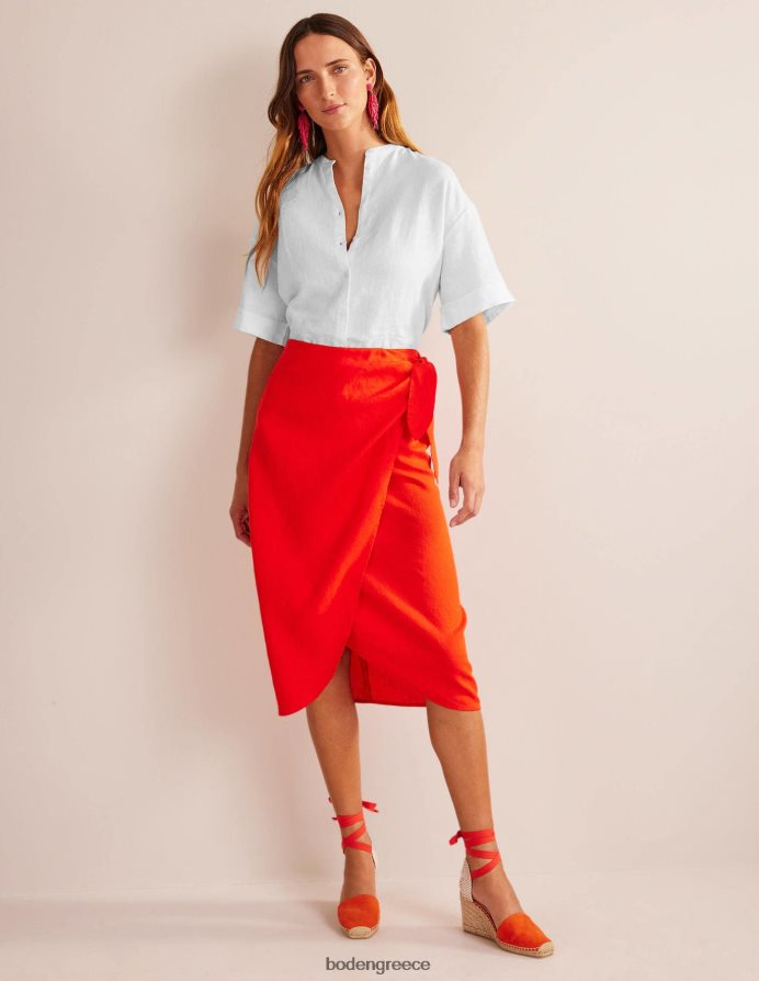 άσπρο είδη ένδυσης λινό πουκάμισο με μανίκια κιμονό Boden γυναίκες 464PH82497