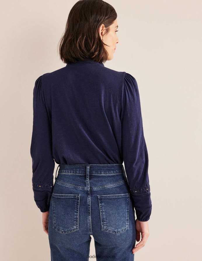 ΠΟΛΕΜΙΚΟ ΝΑΥΤΙΚΟ είδη ένδυσης κεντημένο πουκάμισο ζέρσεϊ Boden γυναίκες 464PH82534