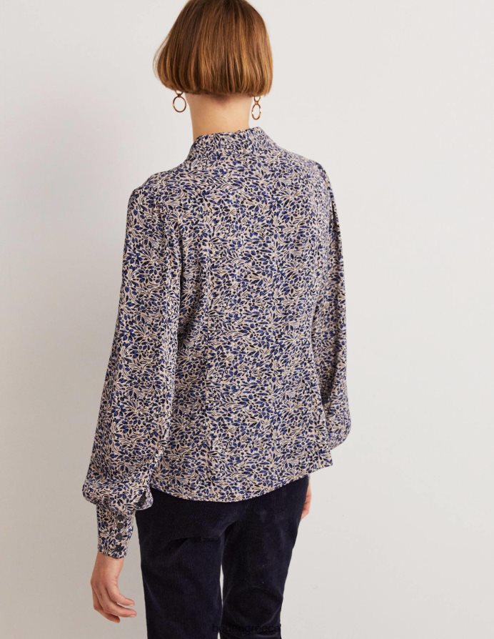 περσικό μπλε & σύμπλεγμα φύλλων είδη ένδυσης Εφαρμοσμένο πουκάμισο με λεπτομέρεια Boden γυναίκες 464PH82538