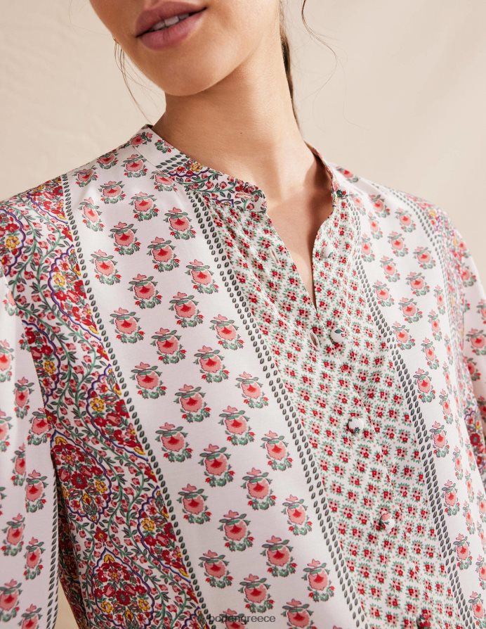 ροζ ροζ & φινετσάτο λουλούδι είδη ένδυσης φαρδύ μανίκι χαλαρή μπλούζα Boden γυναίκες 464PH8990