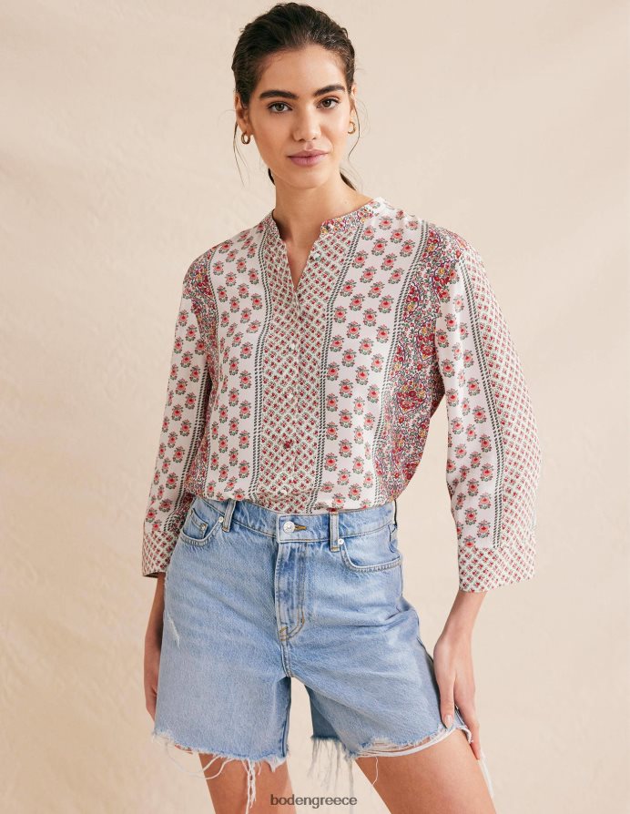 ροζ ροζ & φινετσάτο λουλούδι είδη ένδυσης φαρδύ μανίκι χαλαρή μπλούζα Boden γυναίκες 464PH8990