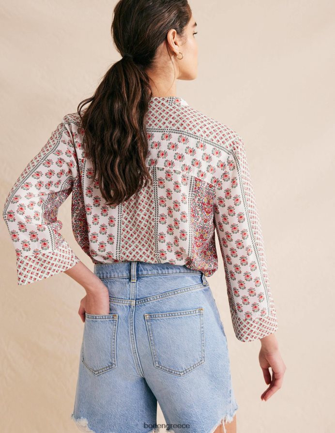 ροζ ροζ & φινετσάτο λουλούδι είδη ένδυσης φαρδύ μανίκι χαλαρή μπλούζα Boden γυναίκες 464PH8990