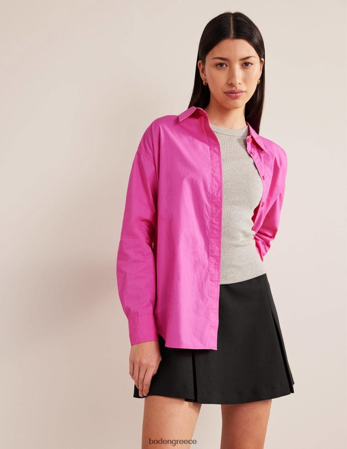 φούξια Fedora είδη ένδυσης υπερμεγέθη βαμβακερό πουκάμισο Boden γυναίκες 464PH81750