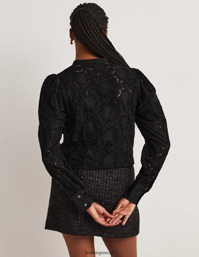 μαύρος είδη ένδυσης Μπλούζα broderie με πρόβειο μανίκι Boden γυναίκες 464PH82040