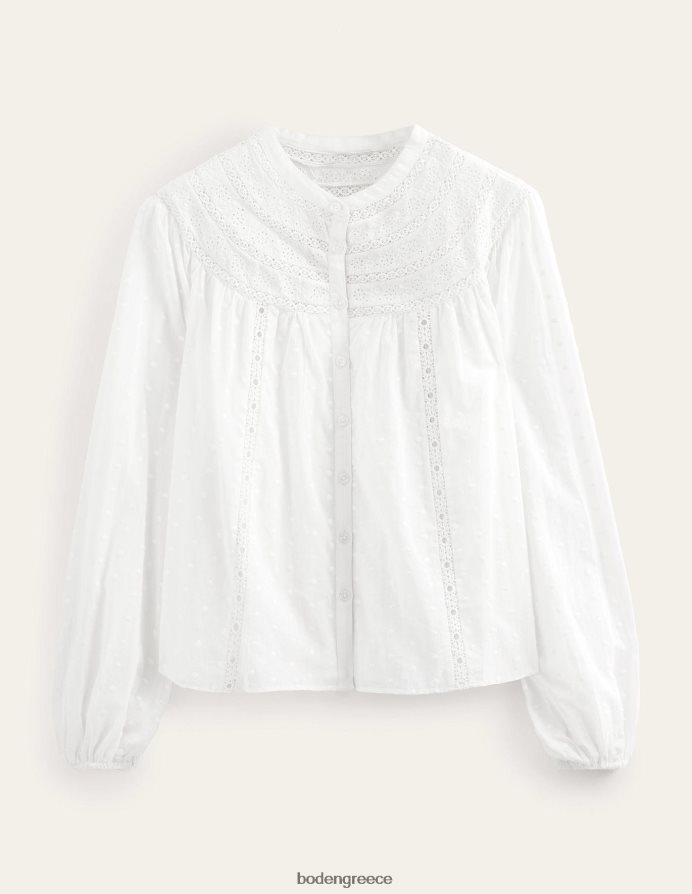 ελεφαντόδοντο είδη ένδυσης μπλούζα broderie trim Boden γυναίκες 464PH81548
