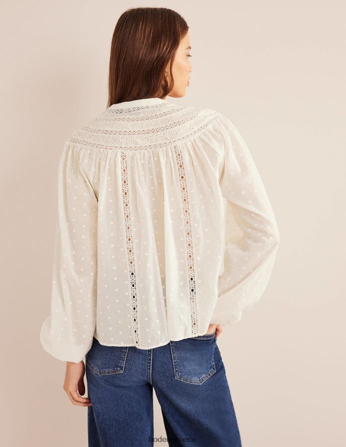 ελεφαντόδοντο είδη ένδυσης μπλούζα broderie trim Boden γυναίκες 464PH81548