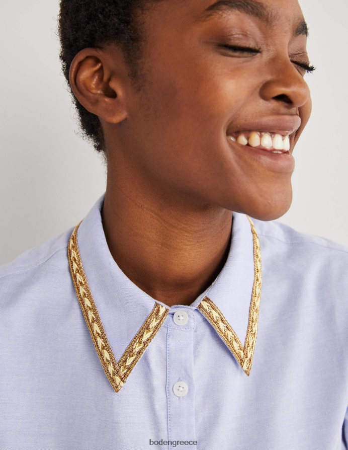 chambray & metallic είδη ένδυσης χρυσό πουκάμισο χαλαρό Boden γυναίκες 464PH81597