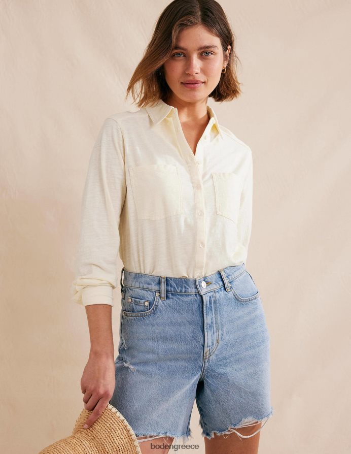 κρέμα dorset είδη ένδυσης βαμβακερό πουκάμισο ζέρσεϊ Boden γυναίκες 464PH81538