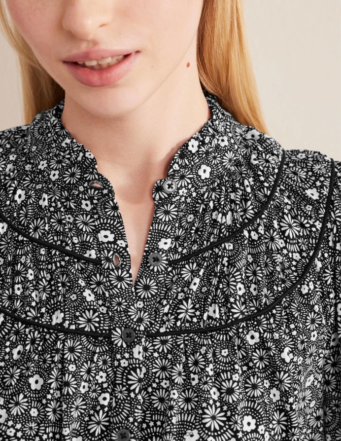 μαύρη & dotty μαργαρίτα είδη ένδυσης πουκάμισο φανέλας με ρουχ yoke Boden γυναίκες 464PH81802