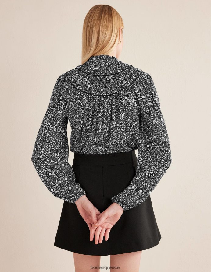 μαύρη & dotty μαργαρίτα είδη ένδυσης πουκάμισο φανέλας με ρουχ yoke Boden γυναίκες 464PH81802