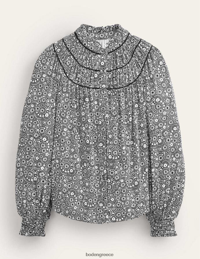 μαύρη & dotty μαργαρίτα είδη ένδυσης πουκάμισο φανέλας με ρουχ yoke Boden γυναίκες 464PH81802