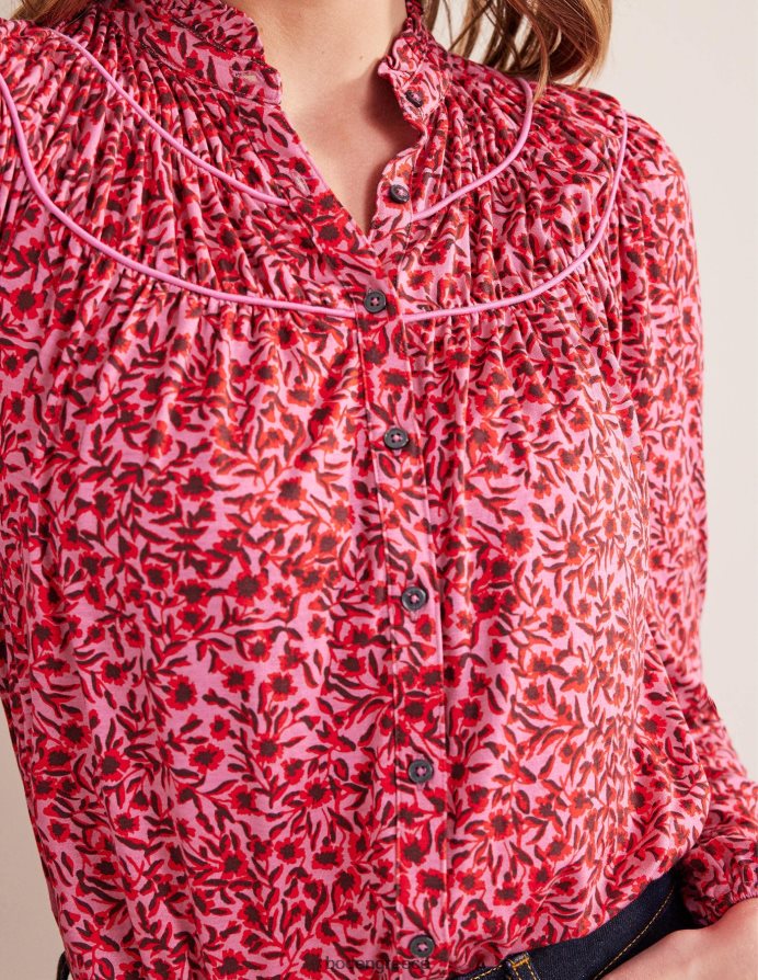 gin fizz & abstract vine είδη ένδυσης πουκάμισο φανέλας με ρουχ yoke Boden γυναίκες 464PH81446