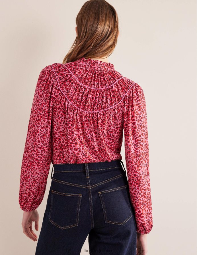 gin fizz & abstract vine είδη ένδυσης πουκάμισο φανέλας με ρουχ yoke Boden γυναίκες 464PH81446