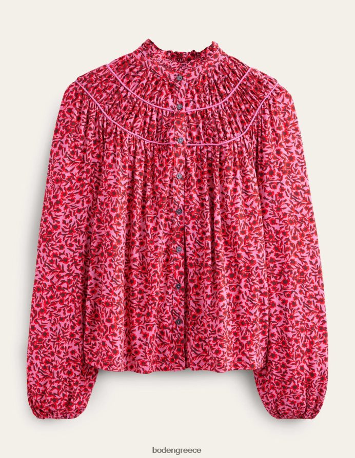 gin fizz & abstract vine είδη ένδυσης πουκάμισο φανέλας με ρουχ yoke Boden γυναίκες 464PH81446