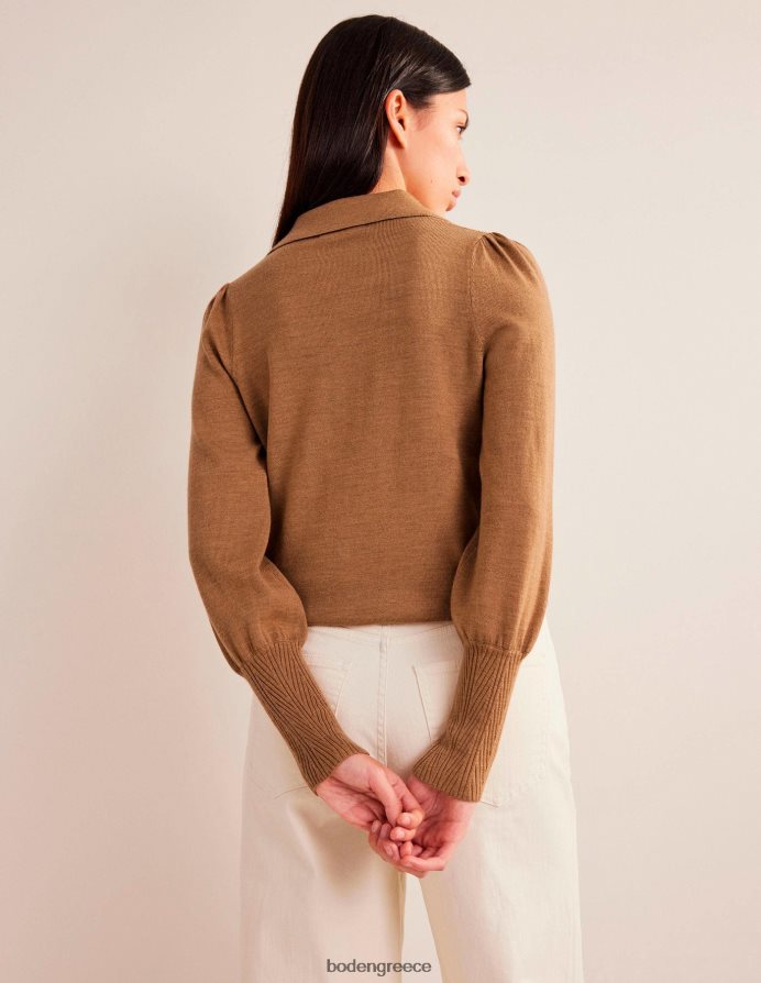 μελανζέ καμήλας είδη ένδυσης πουκάμισο με μανσέτα με λεπτομέρεια merino Boden γυναίκες 464PH81440