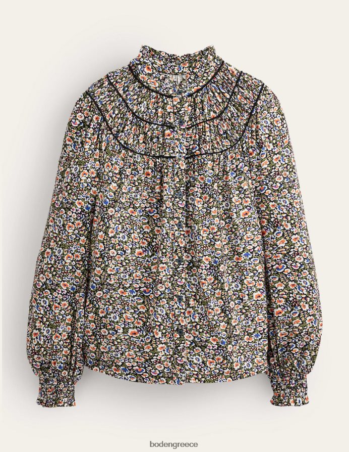 multi & Eden άνθιση είδη ένδυσης πουκάμισο φανέλας με ρουχ yoke Boden γυναίκες 464PH82222