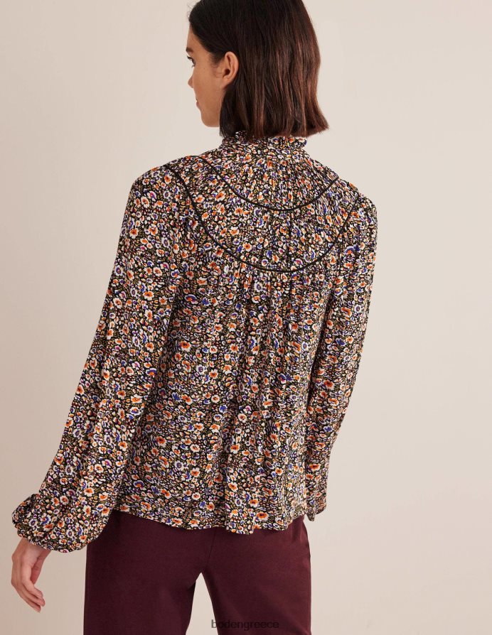 multi & Eden άνθιση είδη ένδυσης πουκάμισο φανέλας με ρουχ yoke Boden γυναίκες 464PH82222