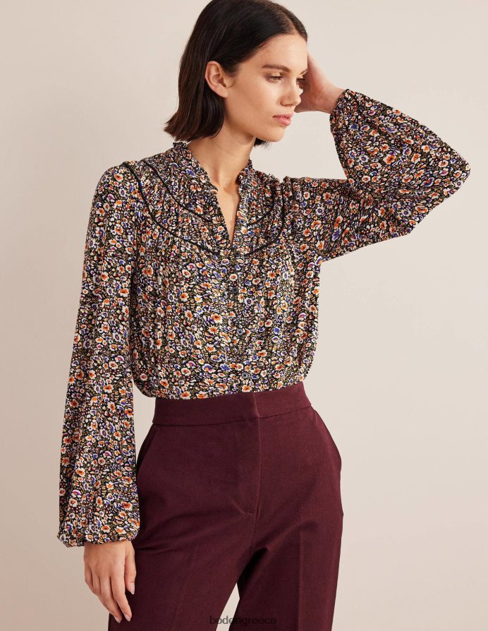 multi & Eden άνθιση είδη ένδυσης πουκάμισο φανέλας με ρουχ yoke Boden γυναίκες 464PH82222