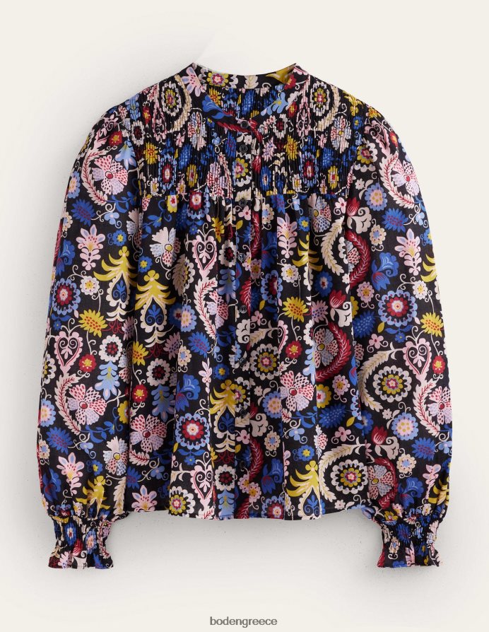 multi & tropic γοητεία είδη ένδυσης smocked yoke βαμβακερή μπλούζα Boden γυναίκες 464PH81413