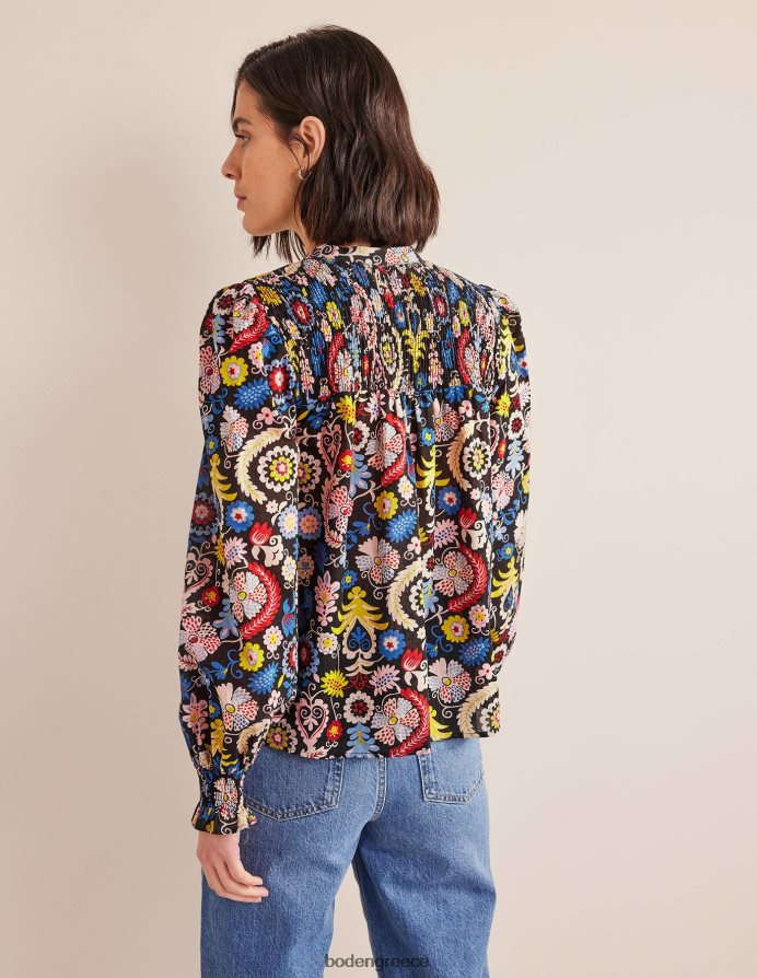 multi & tropic γοητεία είδη ένδυσης smocked yoke βαμβακερή μπλούζα Boden γυναίκες 464PH81413
