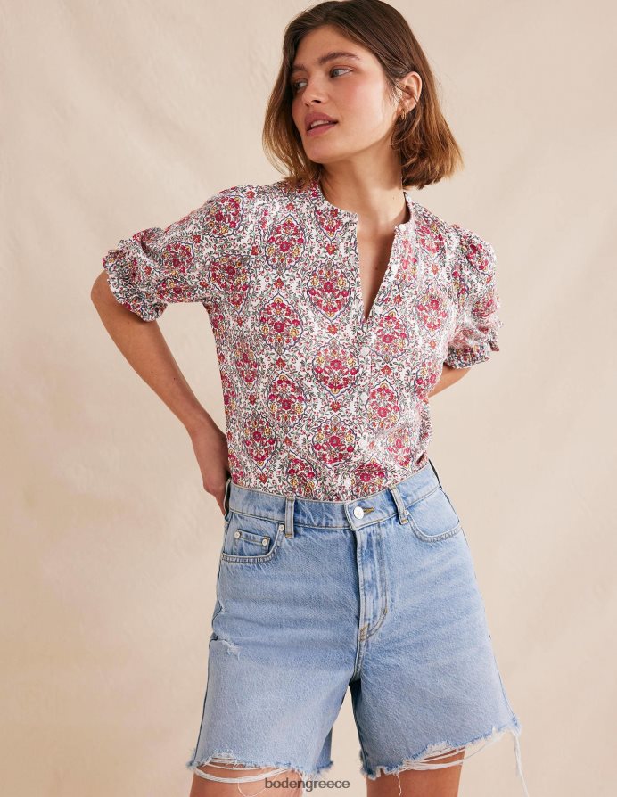 multi & vine βεράντα είδη ένδυσης κοντομάνικο πουκάμισο με φουρκέτα Boden γυναίκες 464PH82514