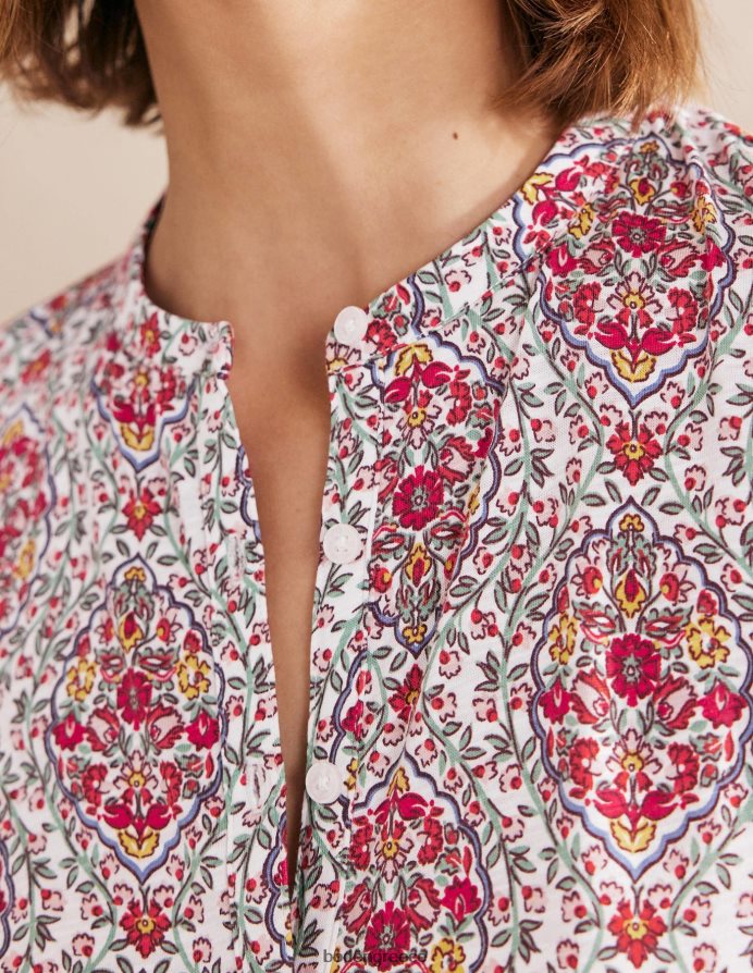 multi & vine βεράντα είδη ένδυσης κοντομάνικο πουκάμισο με φουρκέτα Boden γυναίκες 464PH82514