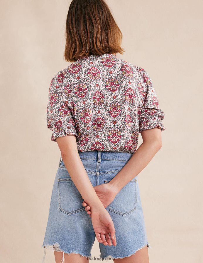 multi & vine βεράντα είδη ένδυσης κοντομάνικο πουκάμισο με φουρκέτα Boden γυναίκες 464PH82514