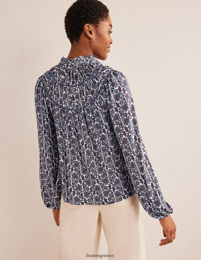 nightshadow & block paisley είδη ένδυσης πουκάμισο φανέλας με ρουχ yoke Boden γυναίκες 464PH81392