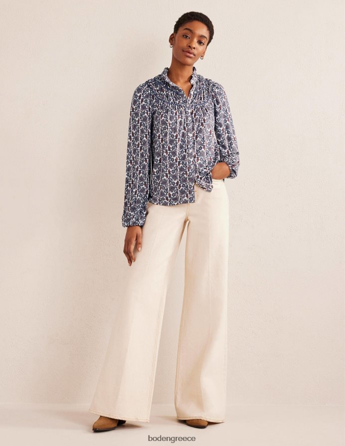 nightshadow & block paisley είδη ένδυσης πουκάμισο φανέλας με ρουχ yoke Boden γυναίκες 464PH81392